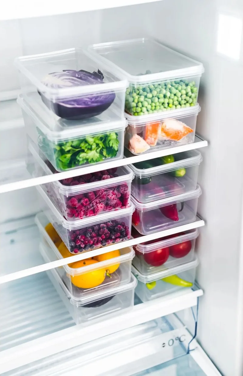 Hane216 5 Pieces Frozen Meal and Vegetable Storage Container - Portion Freezer Minced Meat Box