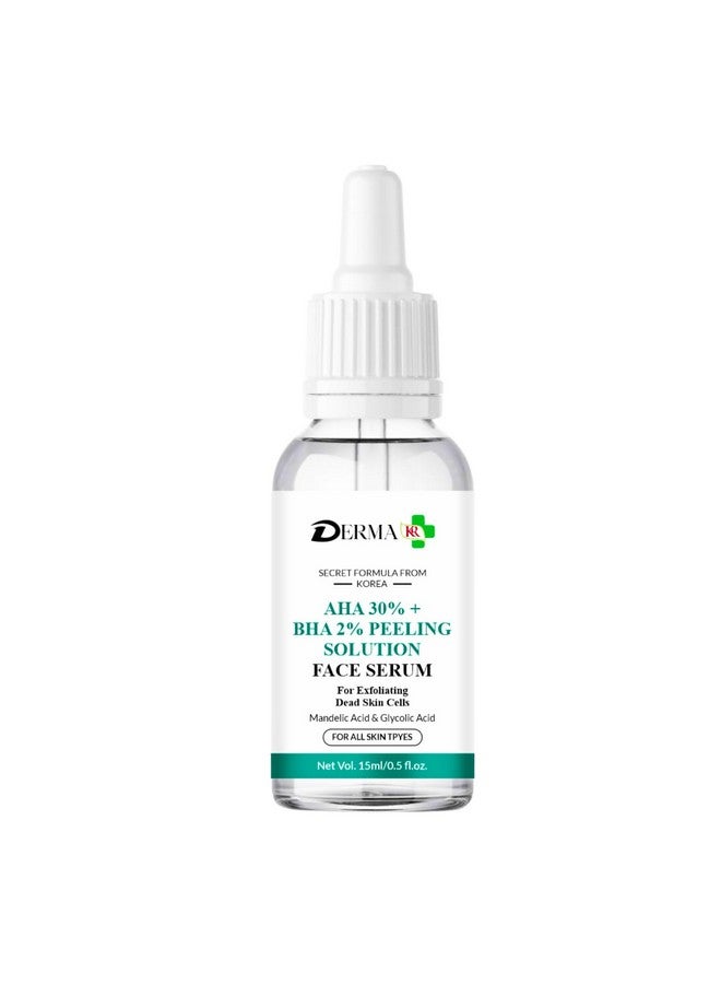 DERMAKR سيروم تقشير الوجه DERMA KR AHA 30% + BHA 2%، 15 مل، لجميع أنواع البشرة، علاج تقشير خلايا الجلد الميتة - Image 1