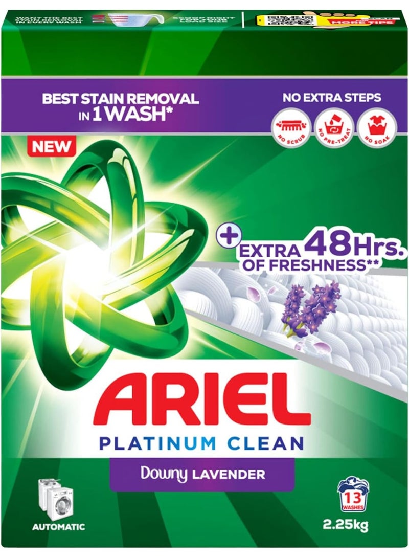 Ariel Platinum Clean Downy Lavender Laundry Detergent Powder, 2.25kg