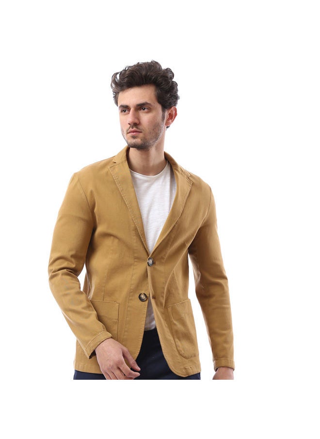 Andora - Basic Elegant All Seasons Blazer - Copper Yellowish - Image 1