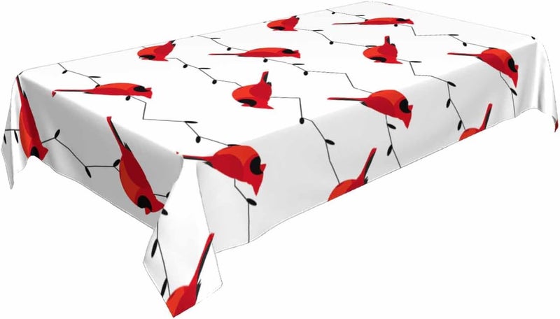 TKS MITLAN Cardinal Bird Tablecloth 60x84 Inch Rectangular Red Birds on Branches Oblong Table Cloth Kitchen Table Decorations for Home Dinner Party - Image 3