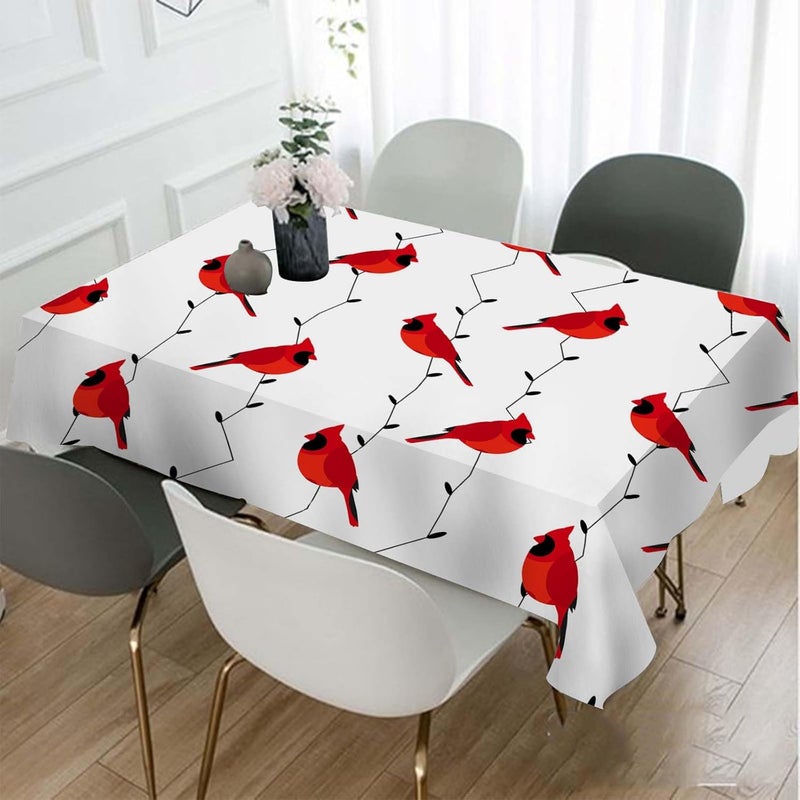 TKS MITLAN Cardinal Bird Tablecloth 60x84 Inch Rectangular Red Birds on Branches Oblong Table Cloth Kitchen Table Decorations for Home Dinner Party - Image 2