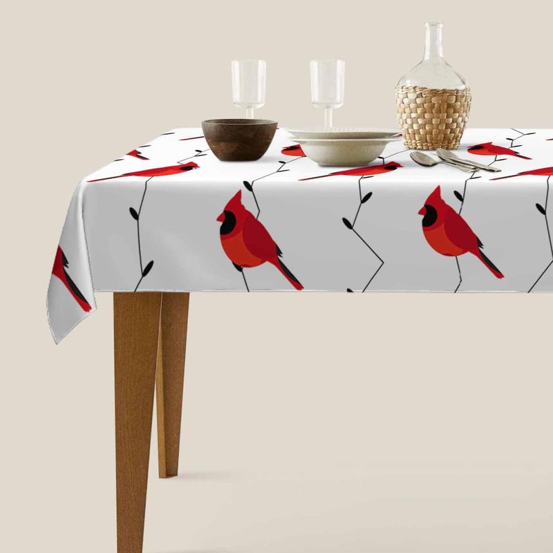 TKS MITLAN Cardinal Bird Tablecloth 60x84 Inch Rectangular Red Birds on Branches Oblong Table Cloth Kitchen Table Decorations for Home Dinner Party - Image 5