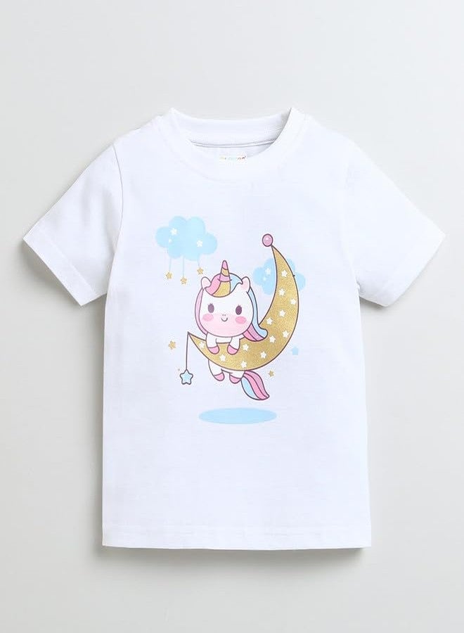 BUMZEE White & Lavender Girls Half Sleeves Cotton T-Shirts Pack of 2 Age - 6-12 Months (Peb9917C-wht.lvd) - Image 4