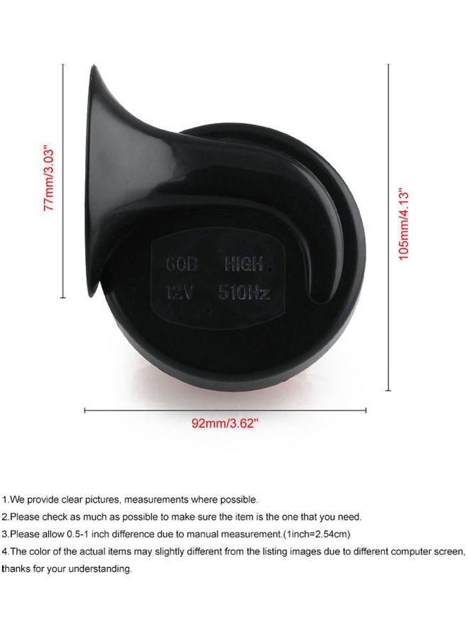 Loquat 12V 110DB Snail Horn - Image 3