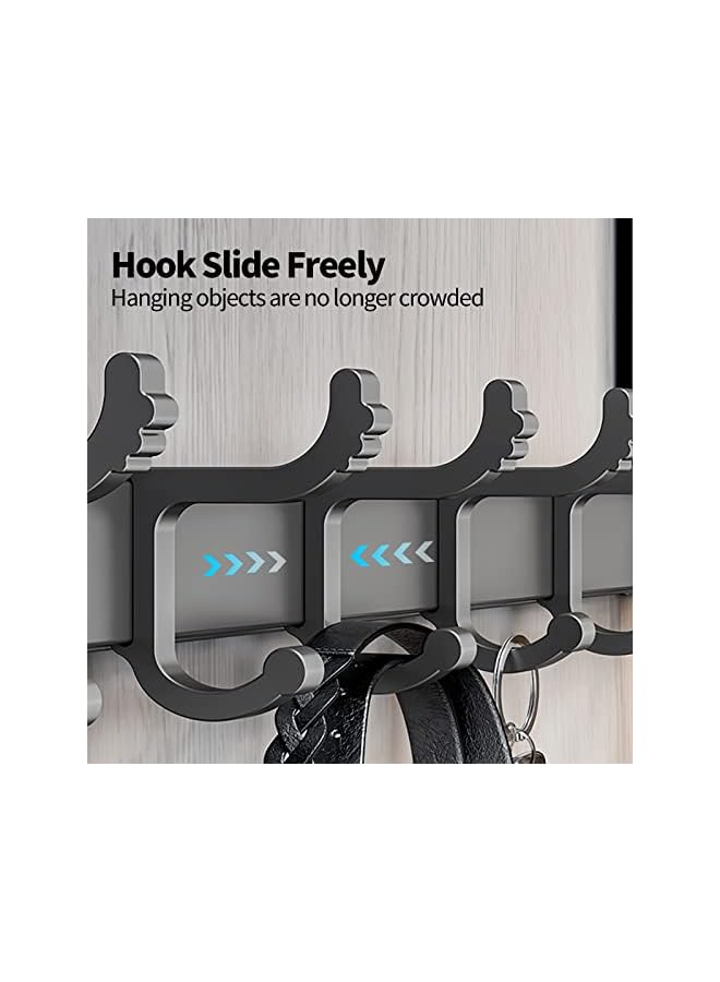 PROMASS promass Over Door Hook, Heavy-Duty Door Hanger Hook with 6 Dual Hooks, Sturdy Over The Door Hanger Hook for Hanging Coat, Towel, Bag, Robe, Hat, Aluminum  - Image 5