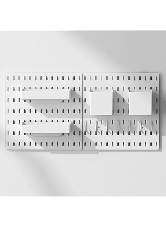 promass Pegboard Kit,Pegboard Combination Wall Organizer Kit,2 Pack Pegboard with 11 Accessories Modular Hanging,Wall Mount Display Pegboard Panel,Ideal for Craft Room,Kitchen,Office - Image 1