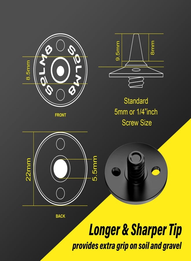 SOLM8 Metal Spikes for Golf and Cricket Shoe Spikes Replacement - 1/4 Inch 6mm Screw Type Metal Threading (Spanner Included) (Matt Black, Pack of 24) - Image 3