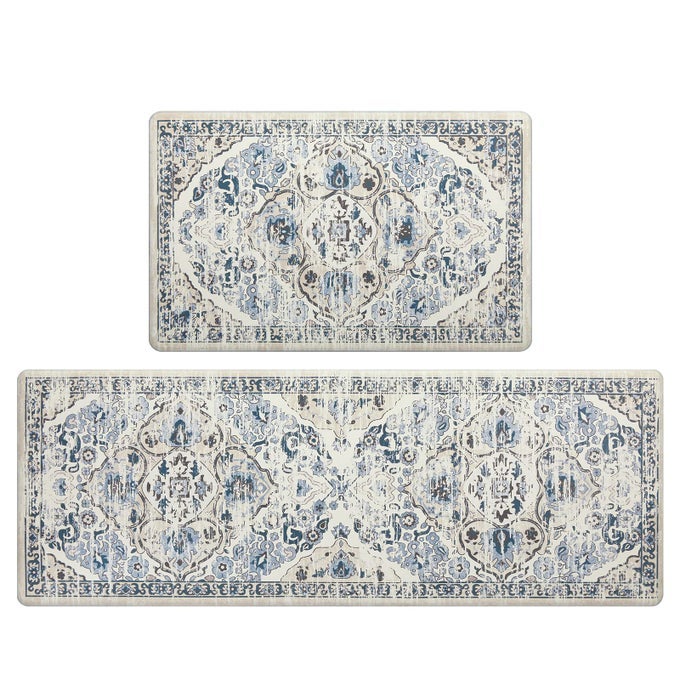 ANTI FATIGUE KITCHEN RUGS SETS OF 2 CUSHIONED KITCHEN MATS FOR FLOOR WATERPROOF KITCHEN MAT SET NON SLIP COMFORT STANDING MAT FOR KITCHEN OFFICE SINK LAUNDRY