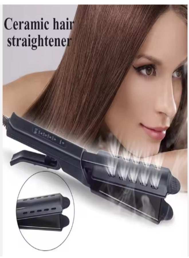 DUNISO Hair Straightener, Portable Women's Home Heating Anti Scald Straight Hair Comb with Ionic Technology, Titanium Ceramic Coating, 3D Floating Plates with Vibration Feedback and 4 Adjustable Heat Settings - Image 4