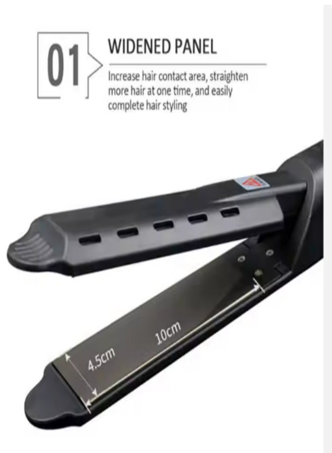 DUNISO Straight hair straightener, portable women's home heating anti scald straight hair comb, can be used for straight hair and curly hair, both dry and wet, with four temperature controls, black - Image 5