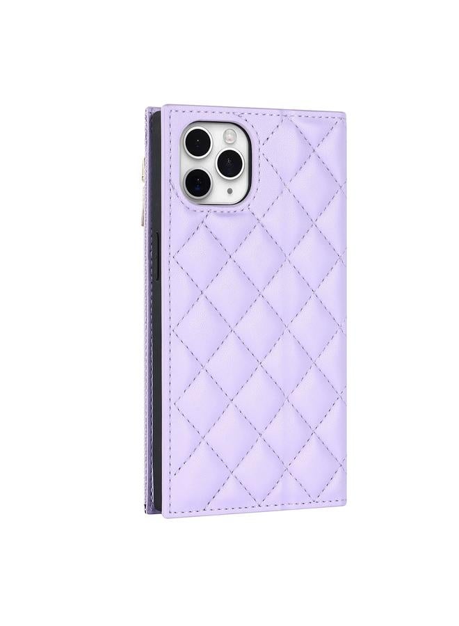 S-TOP Case For iPhone 11 Pro Grid Texture Lanyard Zipper Leather Phone Case - Image 3