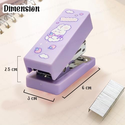 FunBlast Portable Mini Stapler Machine – Kawaii Stapler for Office & School, 400 Staples, Purple - Image 2