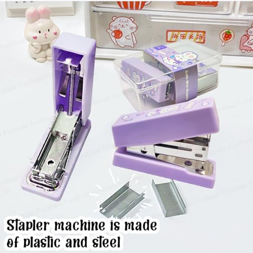 FunBlast Portable Mini Stapler Machine – Kawaii Stapler for Office & School, 400 Staples, Purple - Image 5