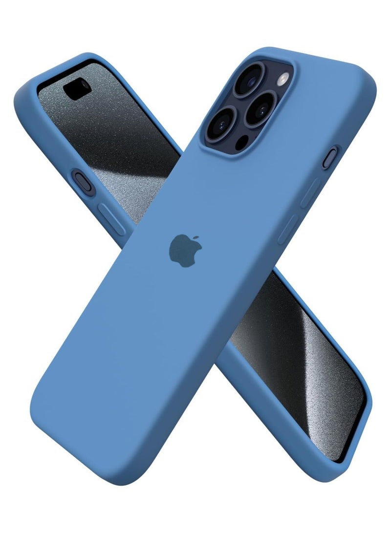 Compatible with iPhone 11 Pro Max Case 6.5 Inch Slim Liquid Silicone 4 Layers Soft Gel Rubber Shockproof Protective Phone Case with Anti Scratch Microfiber Lining (Light Blue) - Image 1