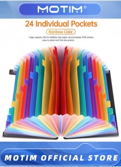 Motim Expanding File Folder 25/13 Pockets Accordion File Organizer A4 Multicolored Large Capacity File Organizer Expandable Folder with Expandable Cover Document Organizer File Box (13 Pocket)  - Image 4