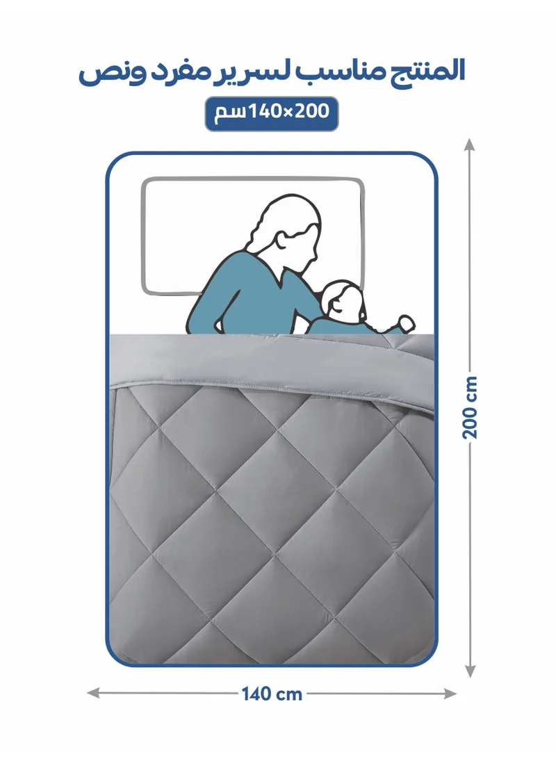 Donetella Bedding Comforter Set, Single Size Fits 140x200 cm - 4-Pcs Solid Quilted Bed Set, Microfiber Fabric - 1 Comforter, 1 Fitted Sheet And 2 Pillow Shams