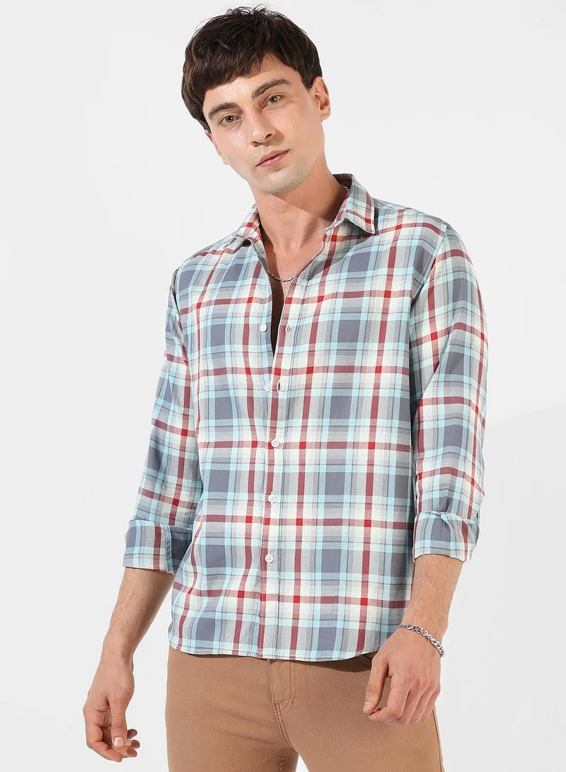 كامبوس سوترا قميص كاجوال متعدد الألوان للرجال بقصة عادية