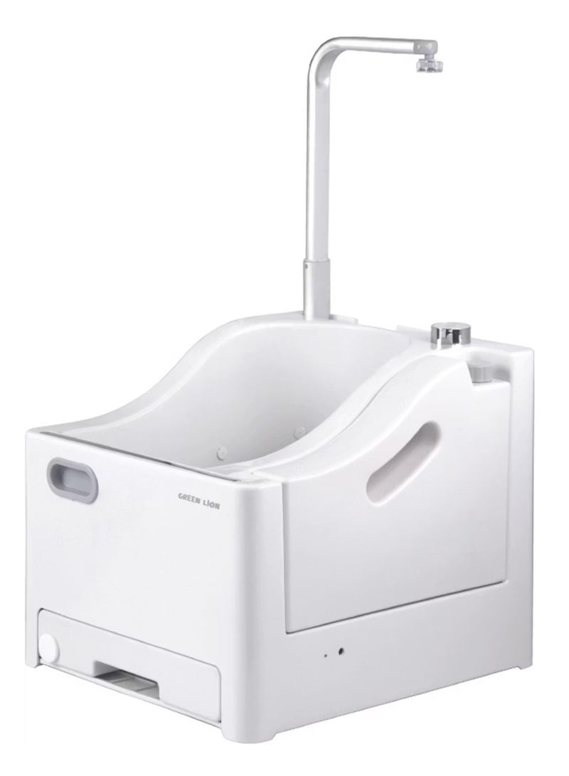 GREEN LION Portable Foot Washer Wudu Machine / Wudu Hand Cleaning / Wudu Foot Cleaning / Shattaf Spray Cleaning/Clean Water Capacity: 2.5L/Working Time: 1-3 Hours - White - Image 1