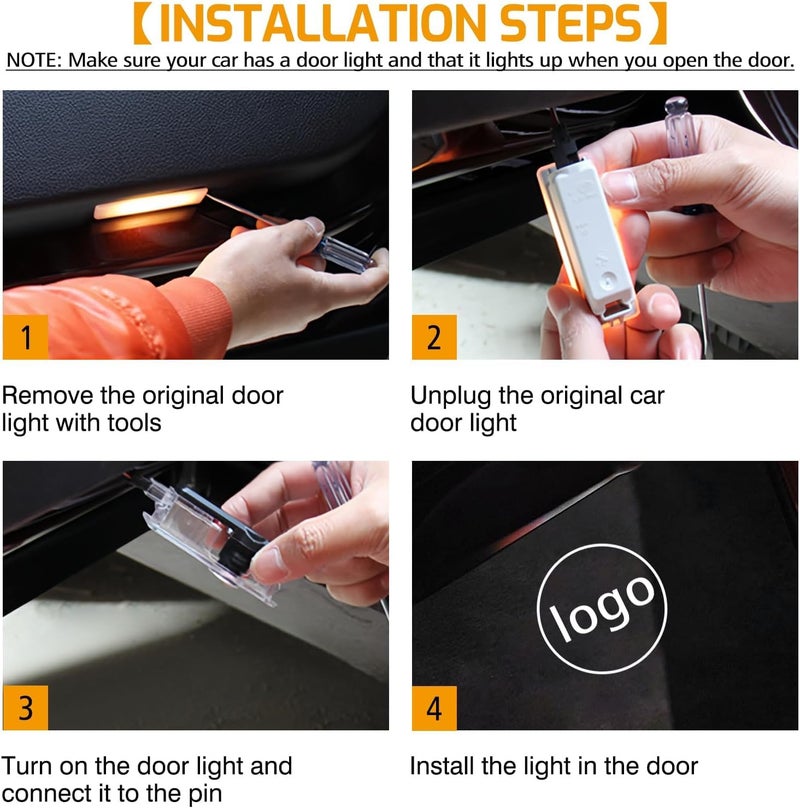 KMH Ghost Shadow Light LED Projector Light Compatible with Toyota Innova Crysta | Warning Anti Rear end Collision | 3D Welome Sensor Wireless Car Door Entry Logo Lamp Light - Pack of 1 - Image 4