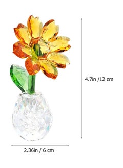 RARELY Crystal Sunflower Glass Figurine Ornament Paperweight Table Decoration with Gift Box Crystal Glass Bouquet Flower Centerpieces for Home Decor  - Image 2