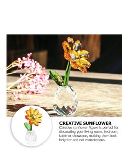 RARELY Crystal Sunflower Glass Figurine Ornament Paperweight Table Decoration with Gift Box Crystal Glass Bouquet Flower Centerpieces for Home Decor  - Image 4