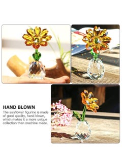 RARELY Crystal Sunflower Glass Figurine Ornament Paperweight Table Decoration with Gift Box Crystal Glass Bouquet Flower Centerpieces for Home Decor  - Image 5