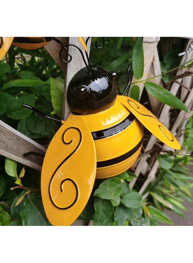 Yungeln Metal Wall Art, 4PCS Bumble Bee Decor, 3D Iron Art Sculpture Hanging Decorations for Outdoor Home Garden - Image 5