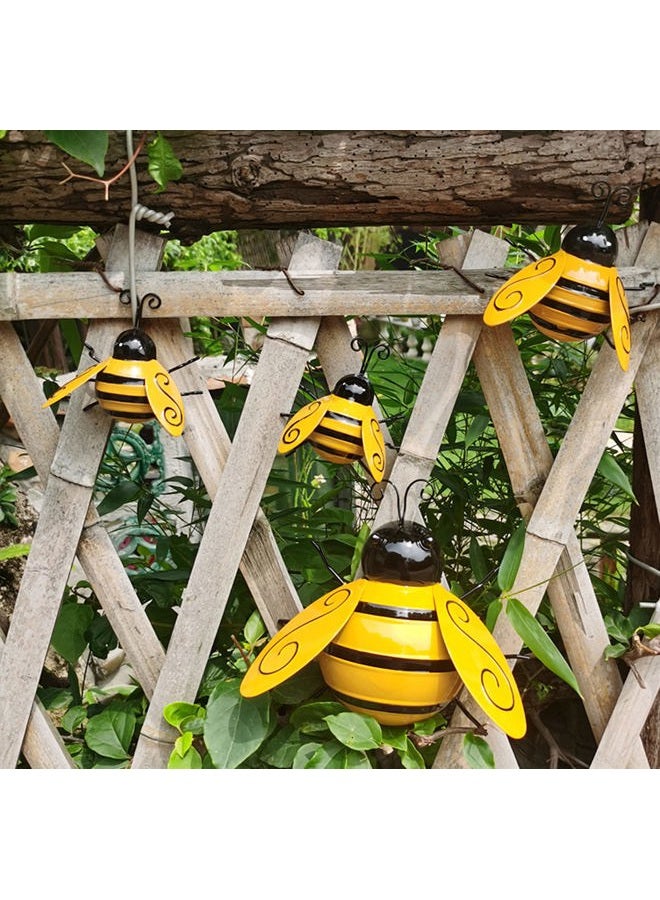 Yungeln Metal Wall Art, 4PCS Bumble Bee Decor, 3D Iron Art Sculpture Hanging Decorations for Outdoor Home Garden - Image 4