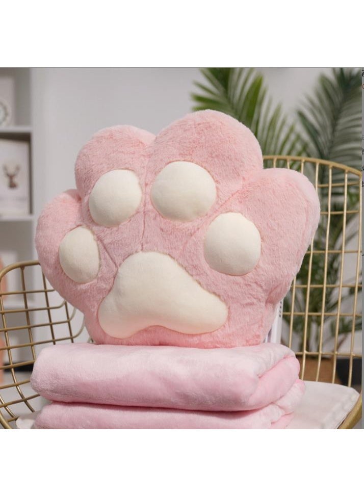 Golden Plane Blanket Travel Blanket Pillow, 2 in 1 Cat Paw Shape Travel Pillow and Blanket Set for Home Office Travel Plush Pillow Air Conditioning Blankets Office (Color : Pink) - Image 1