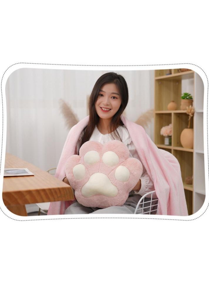 Golden Plane Blanket Travel Blanket Pillow, 2 in 1 Cat Paw Shape Travel Pillow and Blanket Set for Home Office Travel Plush Pillow Air Conditioning Blankets Office (Color : Pink) - Image 3
