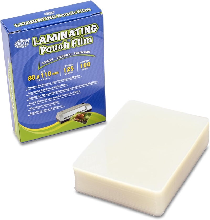 FIS Laminating Film, 80x110mm, 125 Micron Thickness, 100 Sheets Pack - Image 2