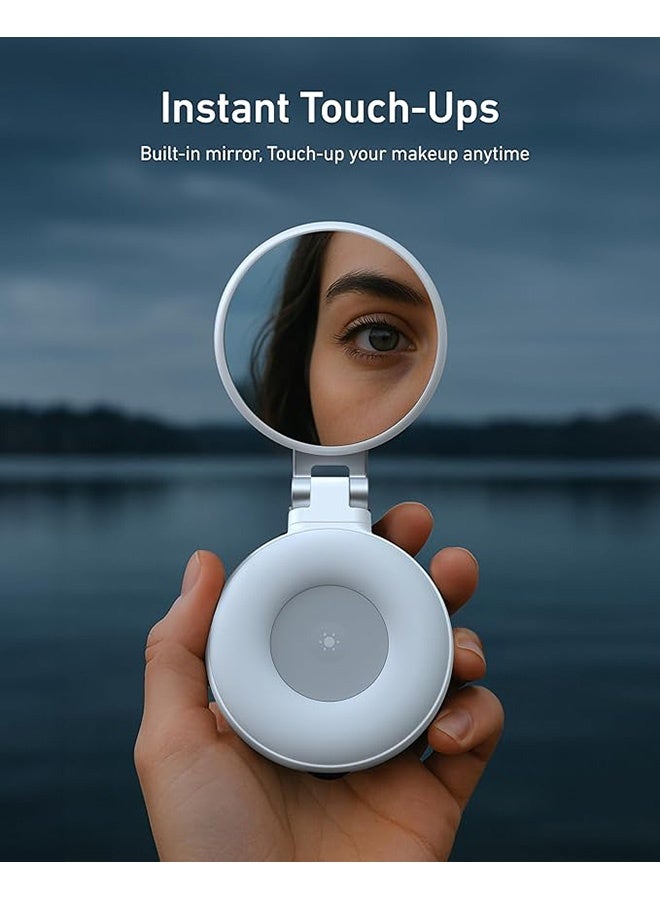 Magnetic Selfie Light with Mirror, 360° LED Fill Light for iPhone Magsafe & Non-Magsafe Phones, 3 Color, Height Adjustable - Image 4