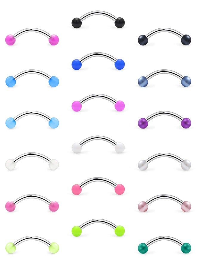 Ftovosyo 18pcs 20g Surgical Steel Tiny Curved Eyebrow Barbell Navel Small Belly Button Ring Piercing Jewelry for Women Men 6mm - Image 1