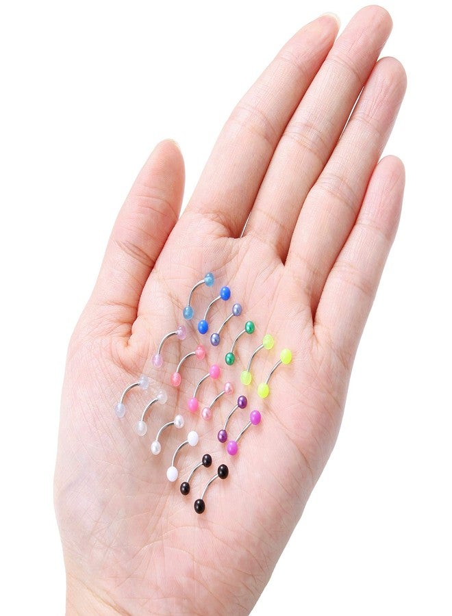 Ftovosyo 18pcs 20g Surgical Steel Tiny Curved Eyebrow Barbell Navel Small Belly Button Ring Piercing Jewelry for Women Men 6mm - Image 3