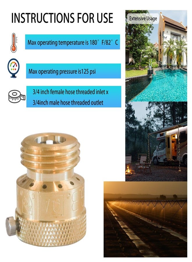 Xiny Tool 2 Pack Faucet Vacuum Breaker, 3/4 Inch Solid Brass Hose Bib Backflow Preventer for Garden Spigot RV - Image 4