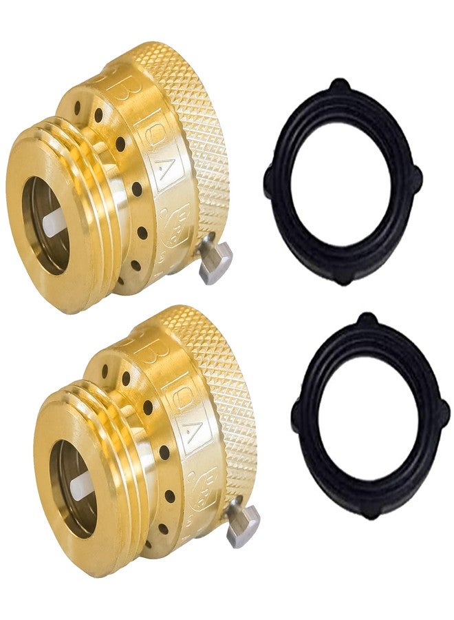 Xiny Tool 2 Pack Faucet Vacuum Breaker, 3/4 Inch Solid Brass Hose Bib Backflow Preventer for Garden Spigot RV - Image 1