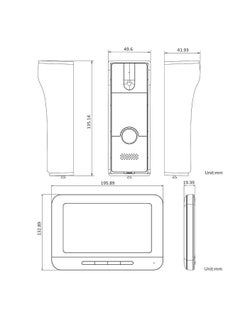 هيك فيجن جرس باب فيديو انالوج بشاشة TFT LCD مقاس 7 انش بدقة 1080p وميكروفون مدمج ومكبر صوت وخاصية الغاء الضوضاء وتسجيل حتى 200 صورة وزر مكالمة واحدة  - Image 2