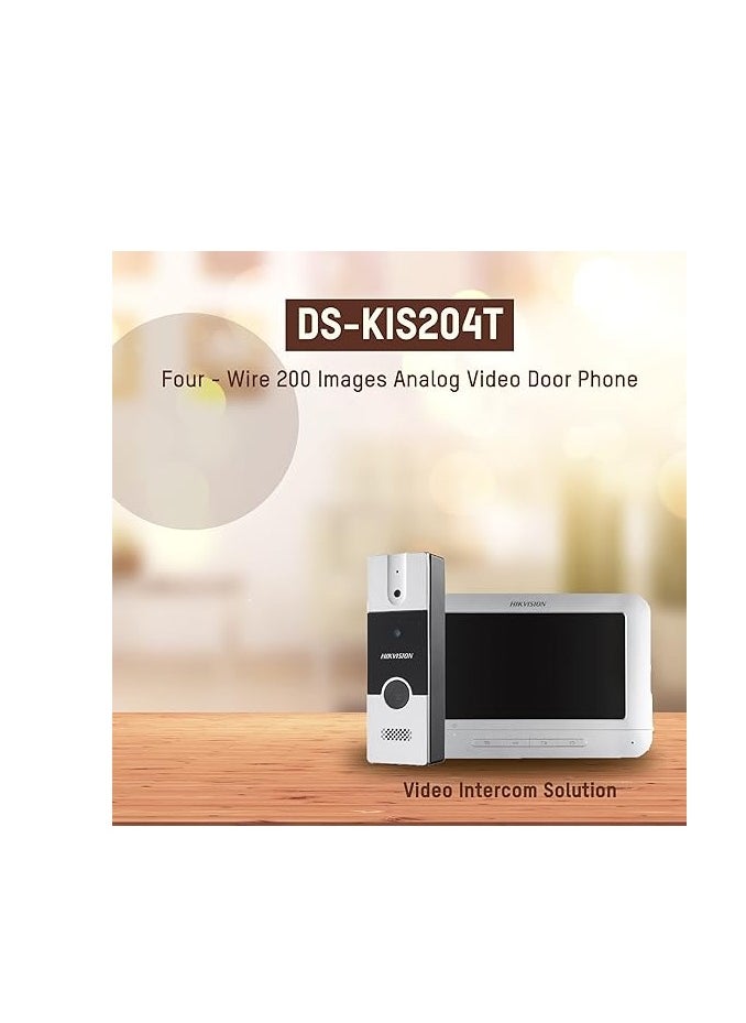 هيك فيجن - جرس باب فيديو انالوج بشاشة TFT LCD مقاس 7 انش بدقة 1080p وميكروفون مدمج ومكبر صوت وخاصية الغاء الضوضاء وتسجيل حتى 200 صورة وزر مكالمة واحدة - Image 1