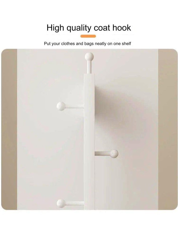 Full length mirror, HD 360° Rotating Floor Standing Rounded Mirrors with Coat Hanger & Shelf, Fitting Mirrors, Wooden Rotatable Mirror, Living Room Entrance Dressing Mirror Clothes Mirror