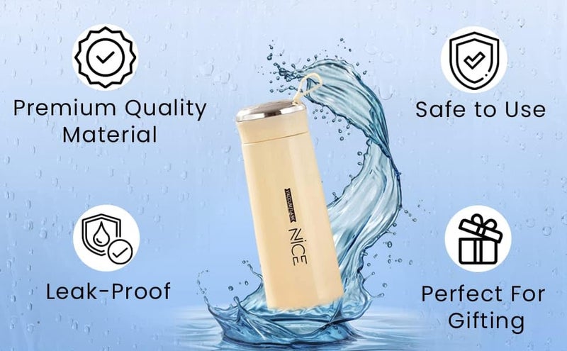LitVibes Nice Glass Water Bottle 1 piece400 ML OFF WHITE - Image 3