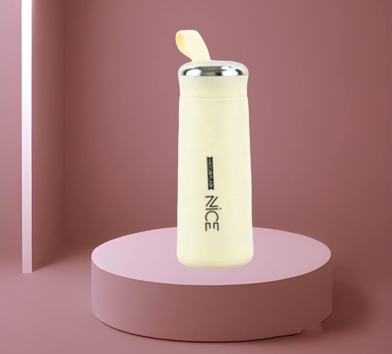 LitVibes Nice Glass Water Bottle 1 piece400 ML OFF WHITE - Image 4