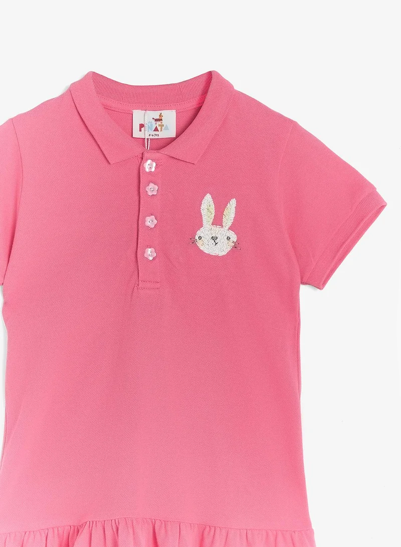 Pinata  Bunny Print Pink Polo Dress for Women | Best Price UAE