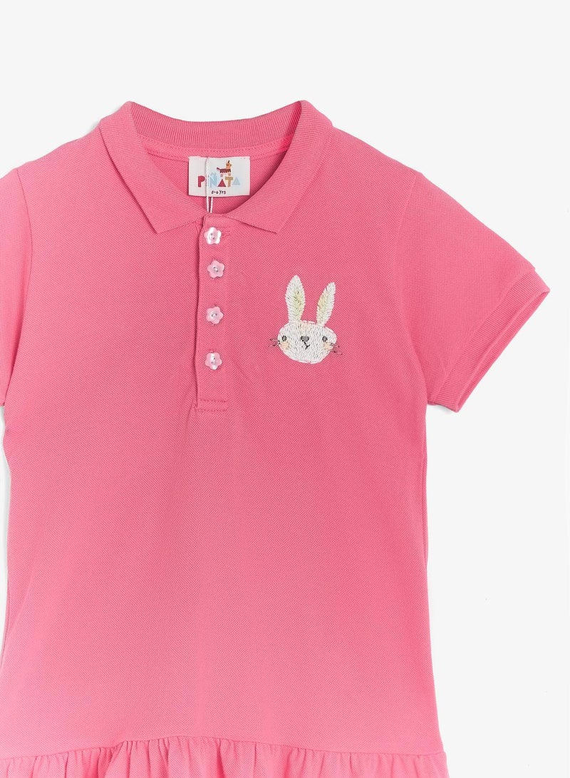 Pinata Bunny Print Pink Polo Dress - Image 4