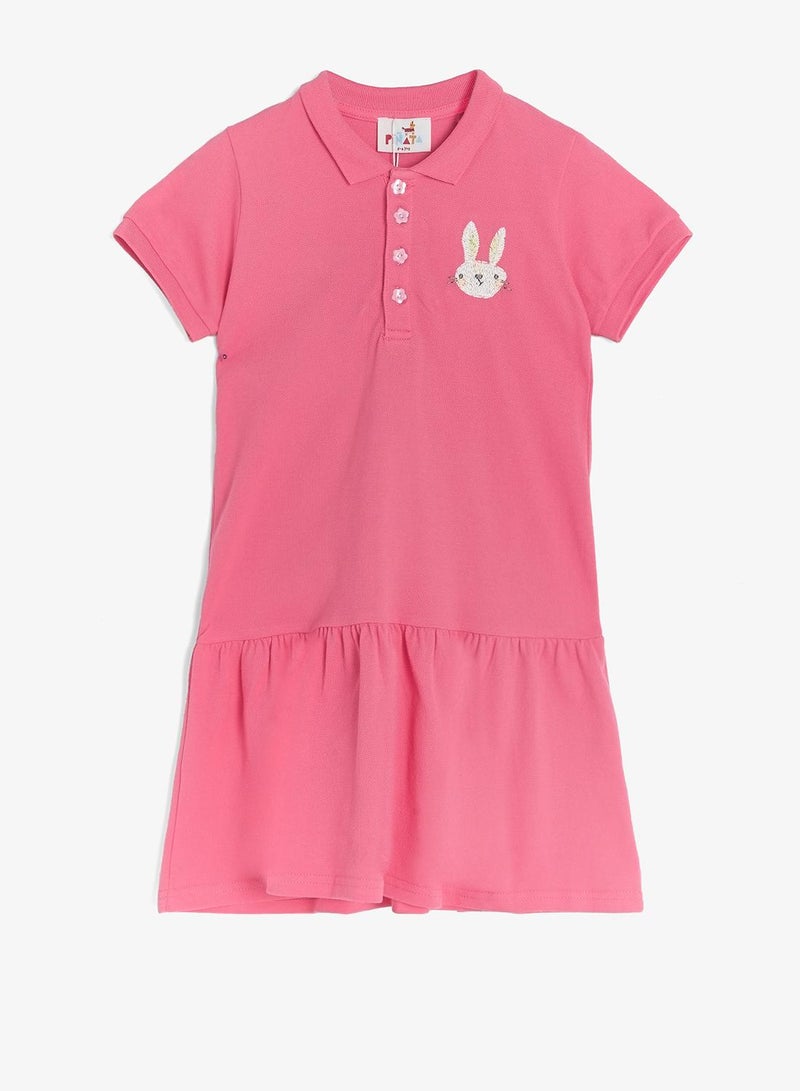 Pinata Bunny Print Pink Polo Dress - Image 2