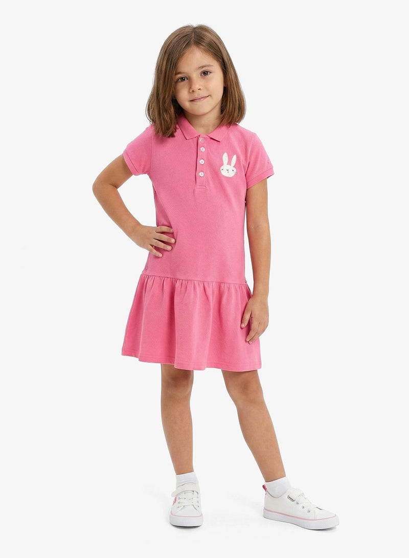 Pinata Bunny Print Pink Polo Dress - Image 1
