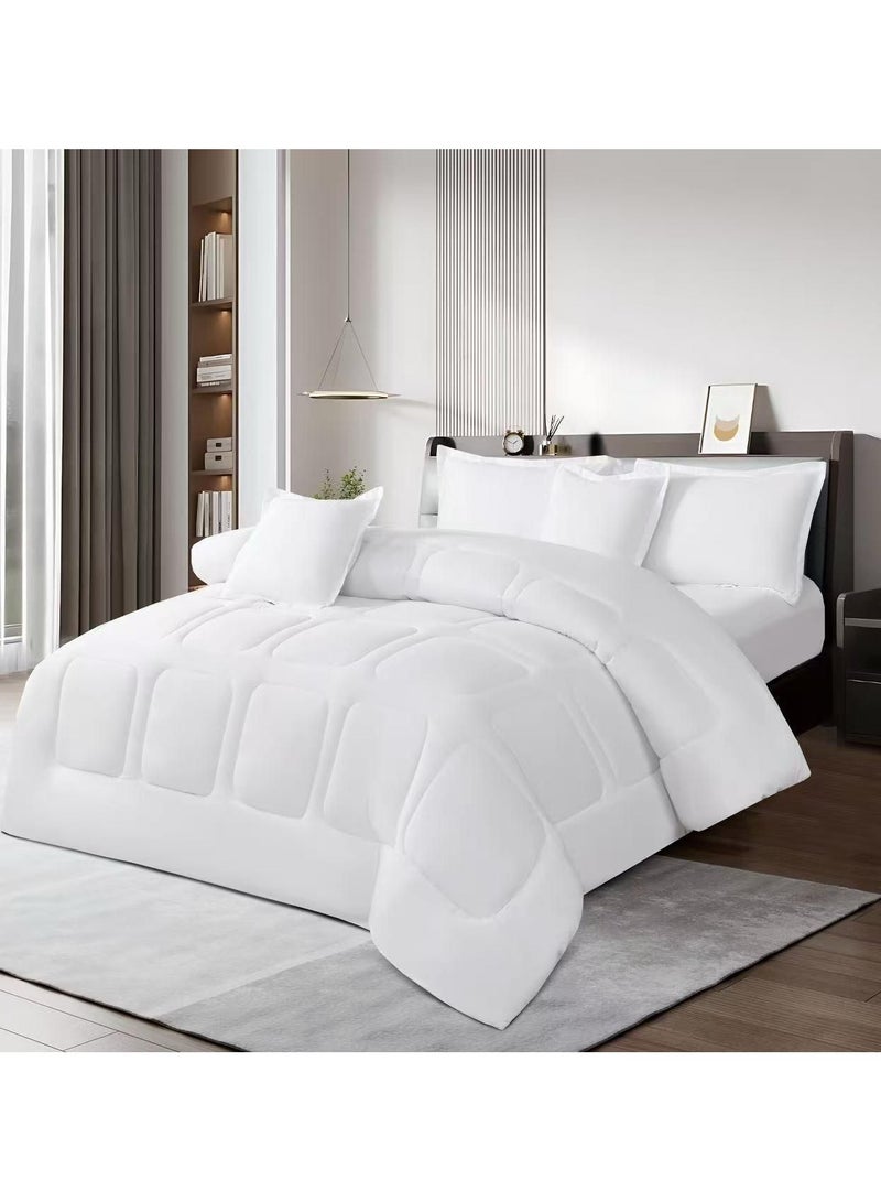 مون مفرش نفرين سادةصيفي طقم لحاف مكون من 6 قطع مقاس كينج 230×250سم - Image 1