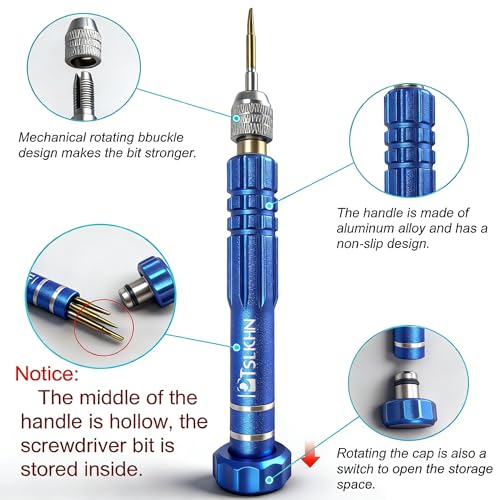 PTSLKHN 5-in-1 Multifunctional Small Screwdriver, PTSLKHN S2 Steel Magnetic Screwdriver Kit for Eyeglass, Sunglasses, Electronics, Cellphone, Jewelry and More - Image 4