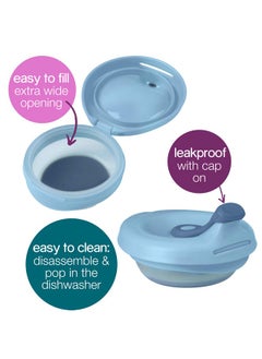 b.box Fill + Feed (Lullaby Blue) | Reusable Baby Food Pouch | Toddlers & Babies 4M+ | Silicone/Nylon Pouch, Bpa Free Plastic Lid | Dishwasher & Microwave Safe | 110Ml (3.7Oz Or ½ Cup Capacity)  - Image 3