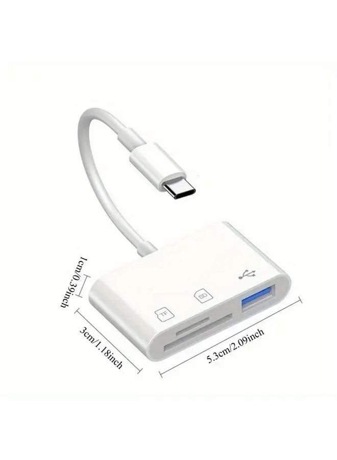 ٣ في ١ قارئ بطاقات متعدد الوظائف USB C عالي السرعة لنقل البيانات متوافق مع هواتف هواوي وبطاقات SD وTF ومحركات أقراص USB من النوع C وUSB 2.0 مزدوج الغرض محول OTG أسود - Image 4
